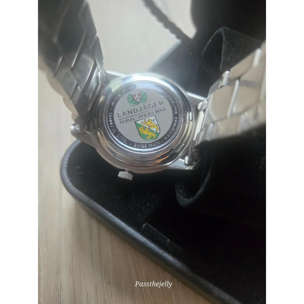Landjager Watch Mens Swiss Police Rural Policeman Black‎ Dial Quartz Date Swiss
